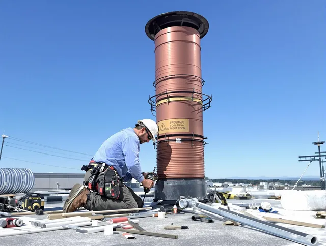 Installed chimney liner by Ellington Chimney Sweep in Ellington, CT