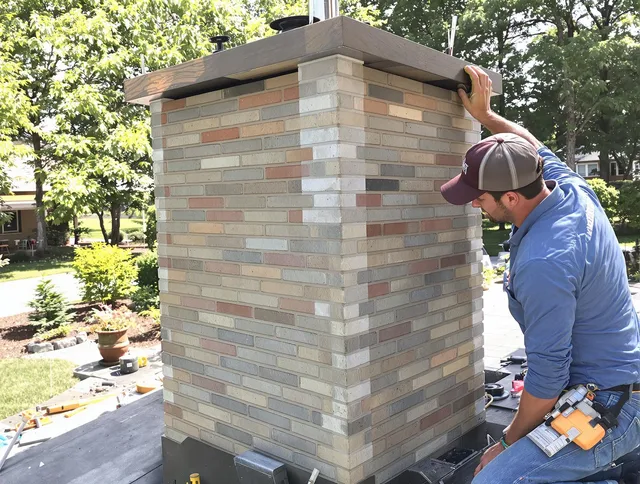 Ellington Chimney Sweep completing a modern chimney remodel in Ellington, CT