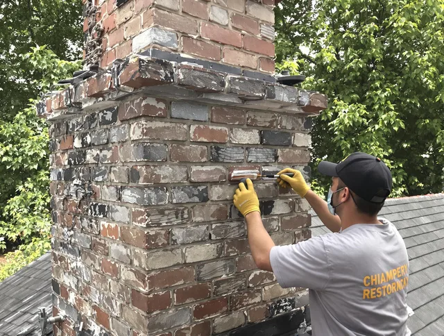 In-progress chimney restoration by Ellington Chimney Sweep in Ellington, CT