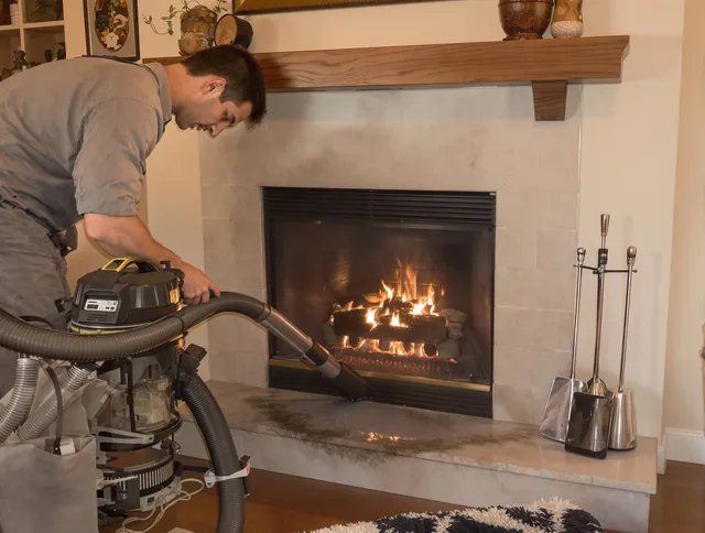 Routine fireplace upkeep by Ellington Chimney Sweep in Ellington, CT