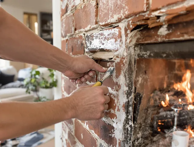 Routine fireplace repair by Ellington Chimney Sweep in Ellington, CT