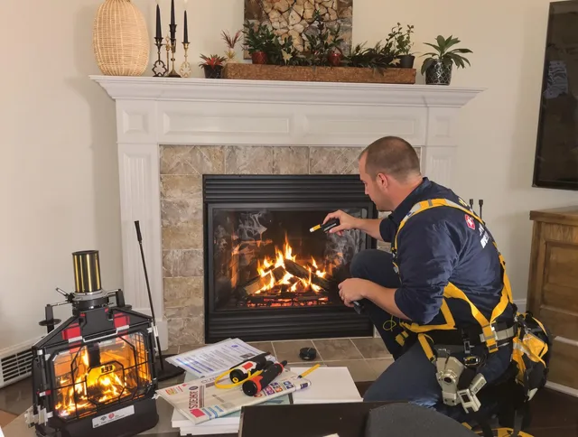 Safety-focused fireplace inspection by Ellington Chimney Sweep in Ellington, CT